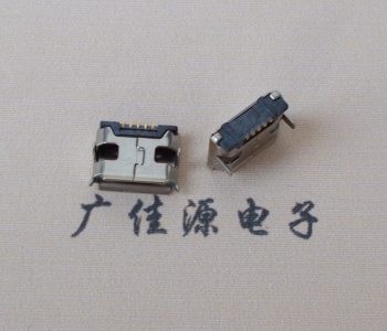 吉利Micro usb 5pin接口 插板7.2mm脚距 无柱无焊盘镀镍