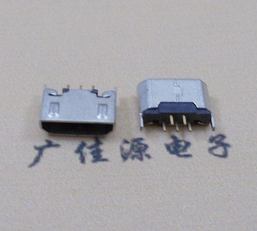 吉利迈克USB 180度母座5p直插带地脚1.5端子直口