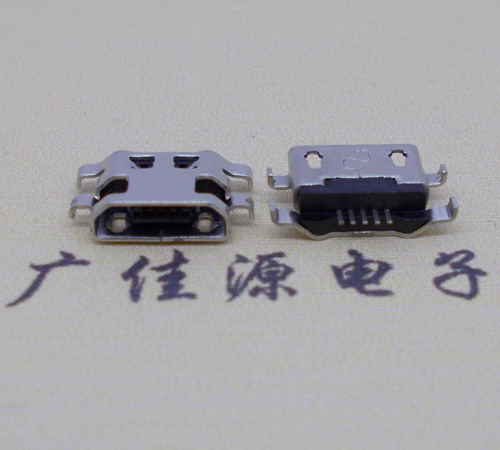 吉利micro usb5p连接器 反向沉板1.6mm四脚插平口
