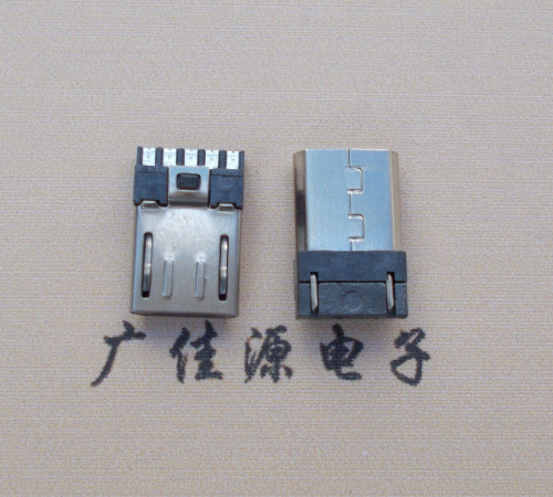 吉利Micro USB 公头焊线短体10.5mm胶芯3.0前五后五