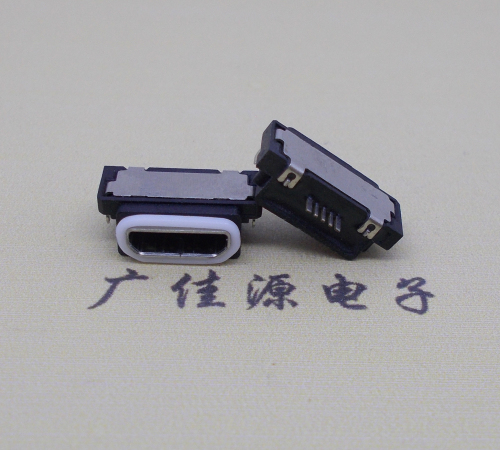 吉利micro usb5pin防水接口 沉板 0.8卧式防水母座