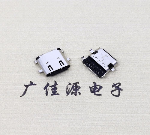 TYPE-C16P沉板母座黑胶端子双排插板
