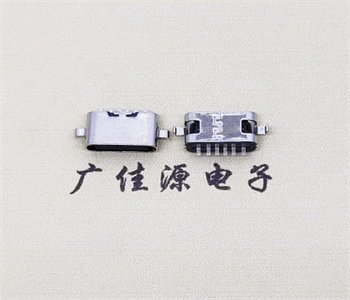 TYPE-C6P短体沉板两脚母座 长度5.1mm 沉板1.6、0.8mm