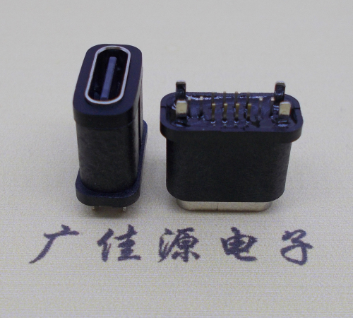 type-c16pin防水母座.IPX7防水等级.立插接口连接器